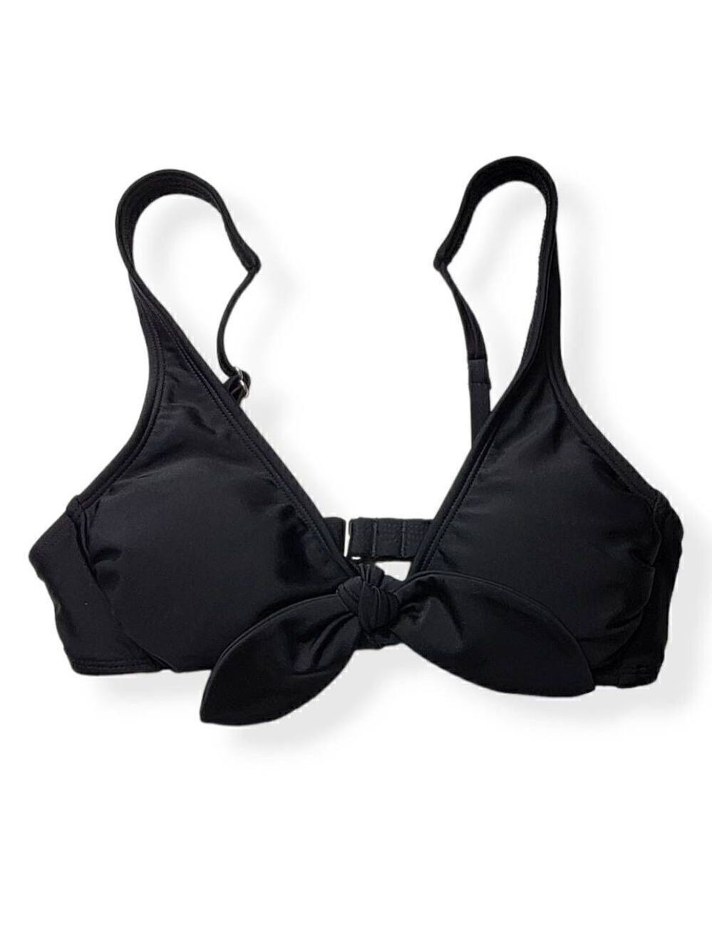 Xhilaration  Black front Tie Bralette Bikini Top XS Jrs. (00) - Picture 2 of 4